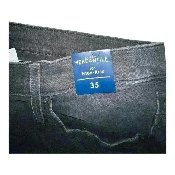 NWT J.Crew Mercantile High Rise Skinny Jeans Womens Size 35 Black Denim - Picture 3 of 14